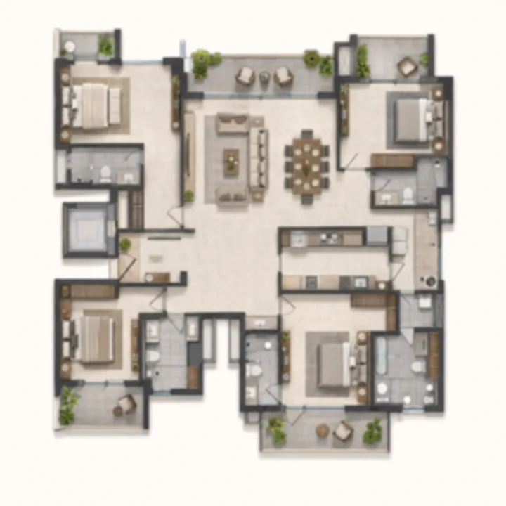Prestige Battersea 4 BHK floor plan layout Prestige Battersea 4 BHK floor plan layout